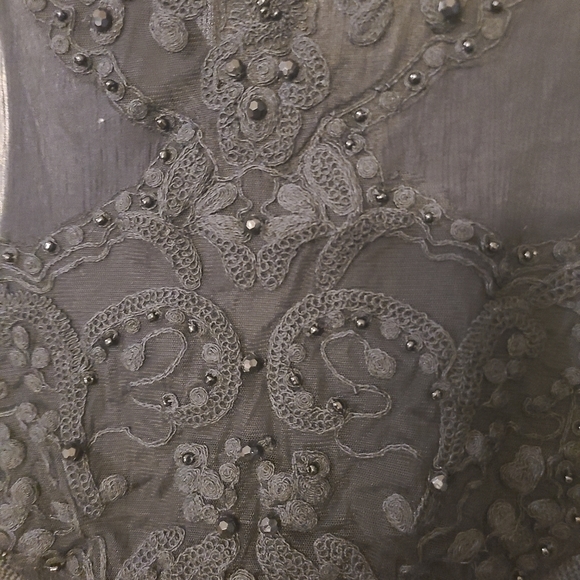 Rare Free People - Black Fringe Embroidered Festival Top - Sz L - Picture 4 of 6